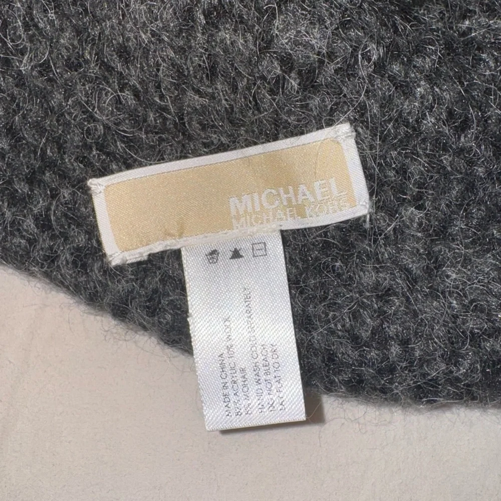 Michael Kors Two-Tone Knit Hat in Gray and Black